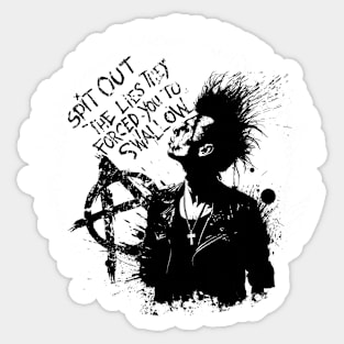 "Spit Out The Lies" - Anarchist Punk Manifesto Tee Sticker